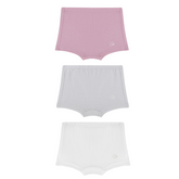 Organic Girls Bamboo Boxer Brief Underwear Set Of 3- Grey/White/Lilac